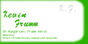 kevin frumm business card